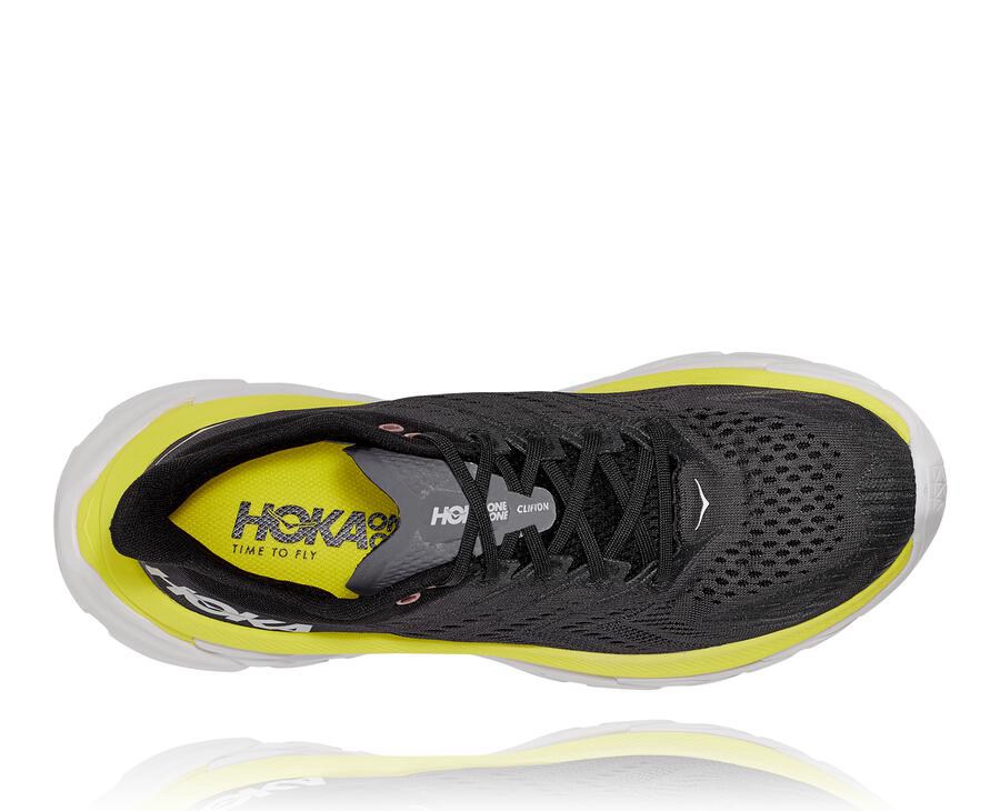 Hoka One One ランニングシューズ メンズ 黒 - クリフトン 縁 - BI9270536